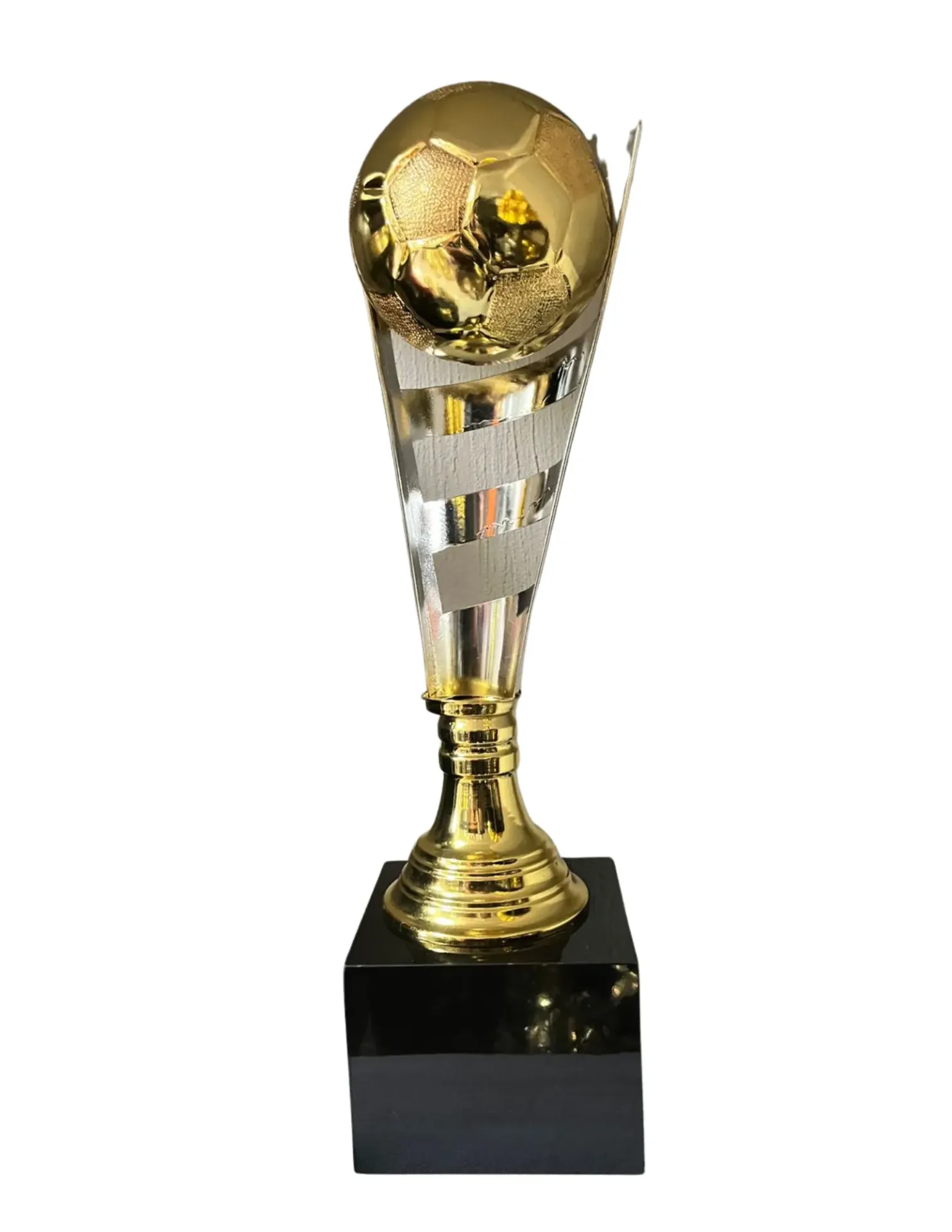 Medio Cono Oro con Plata  Futbol 75 cm