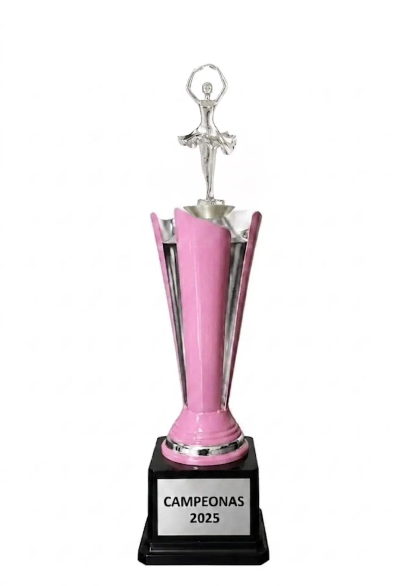 Antorcha Abierta Plata Con Rosa Baile 55 cm