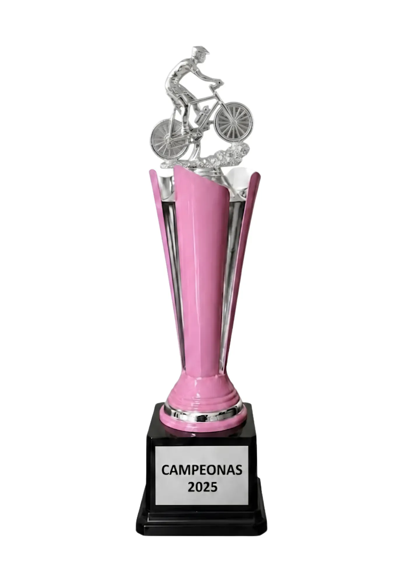 Antorcha Abierta Plata Con Rosa Ciclismo  55 cm
