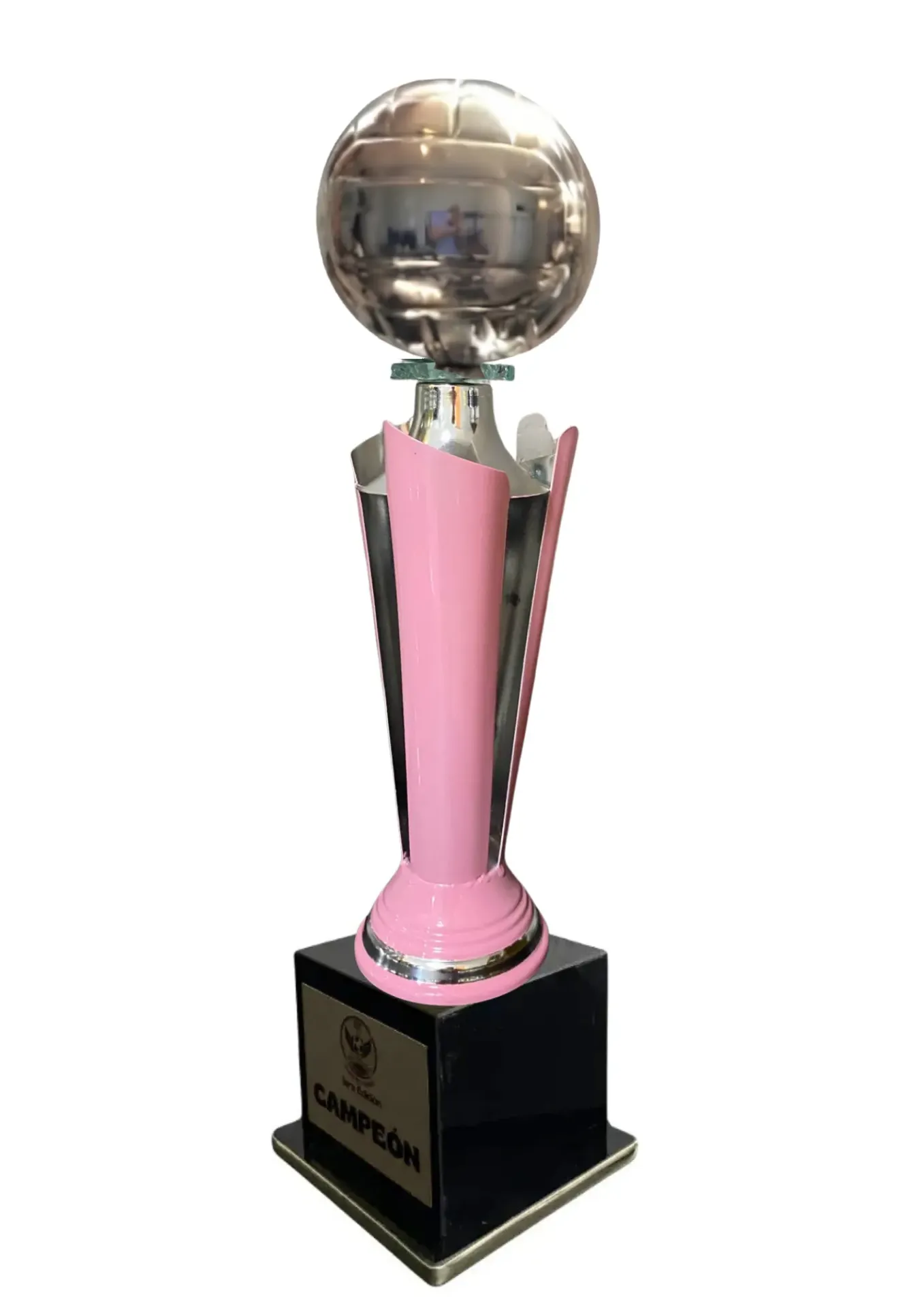Antorcha Abierta Plata Con Rosa Voleybol  75 cm