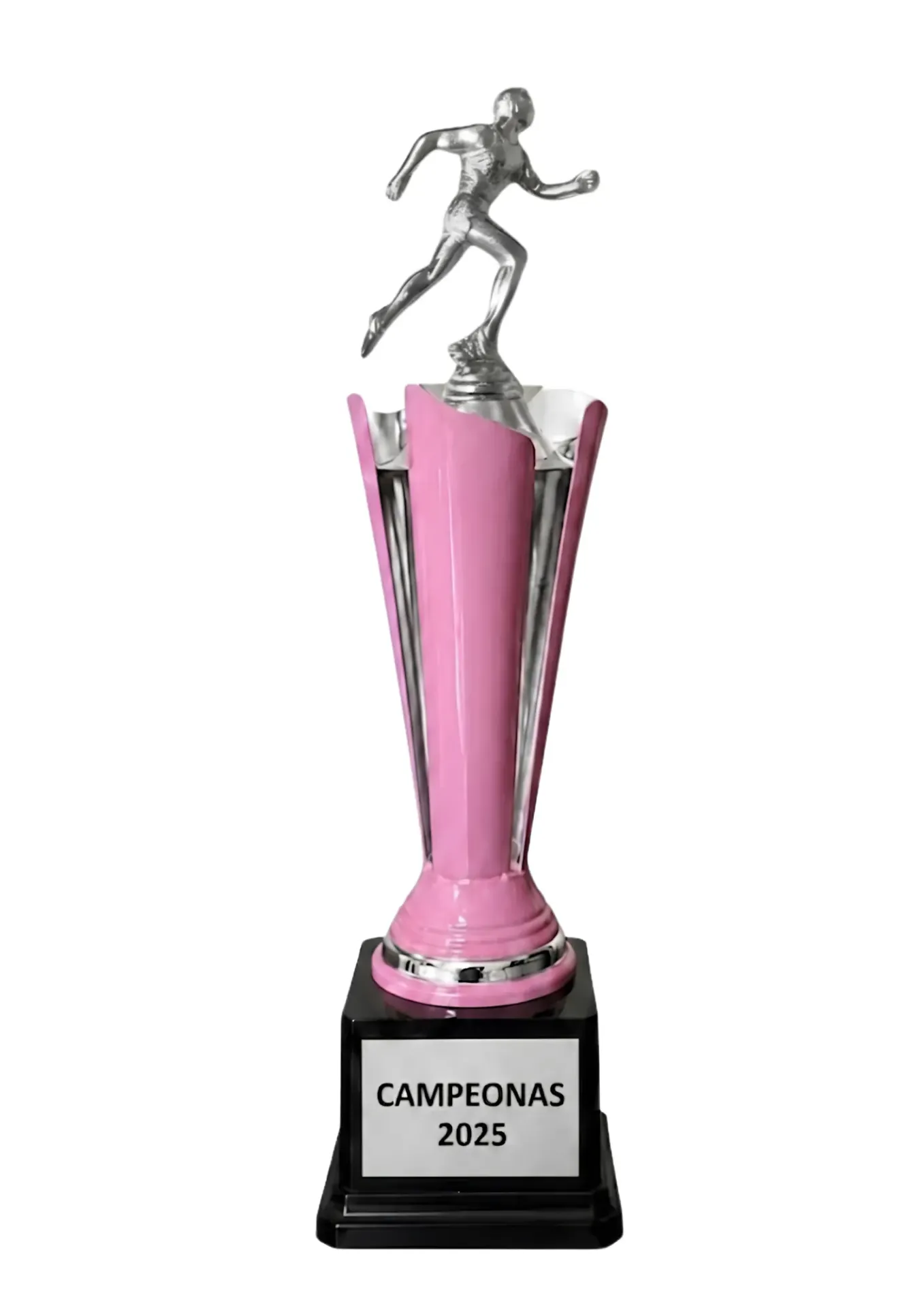 Antorcha Abierta Plata Con Rosa Atletismo 55 cm
