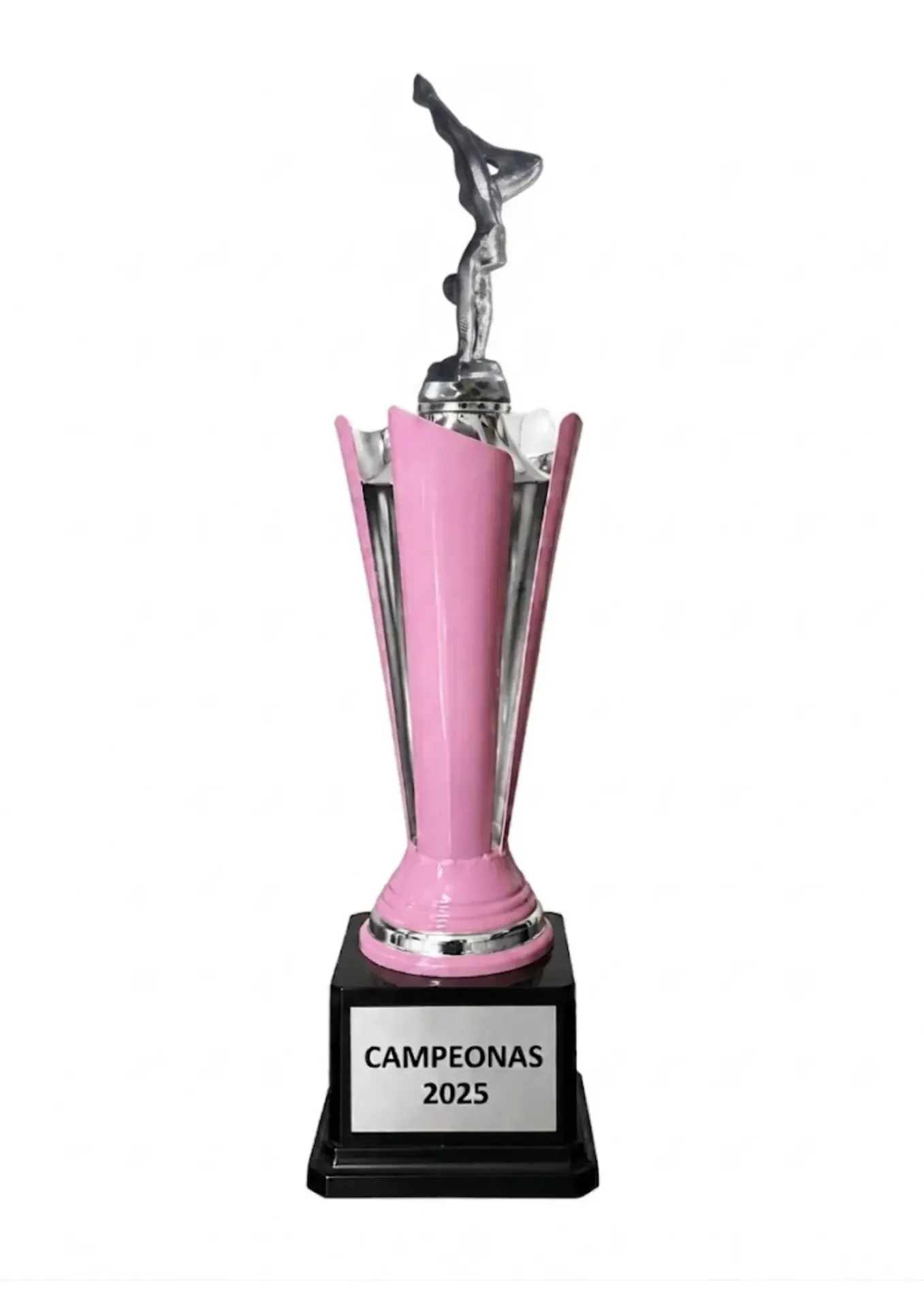 Antorcha Abierta Plata Con Rosa Gimnasia 55 cm