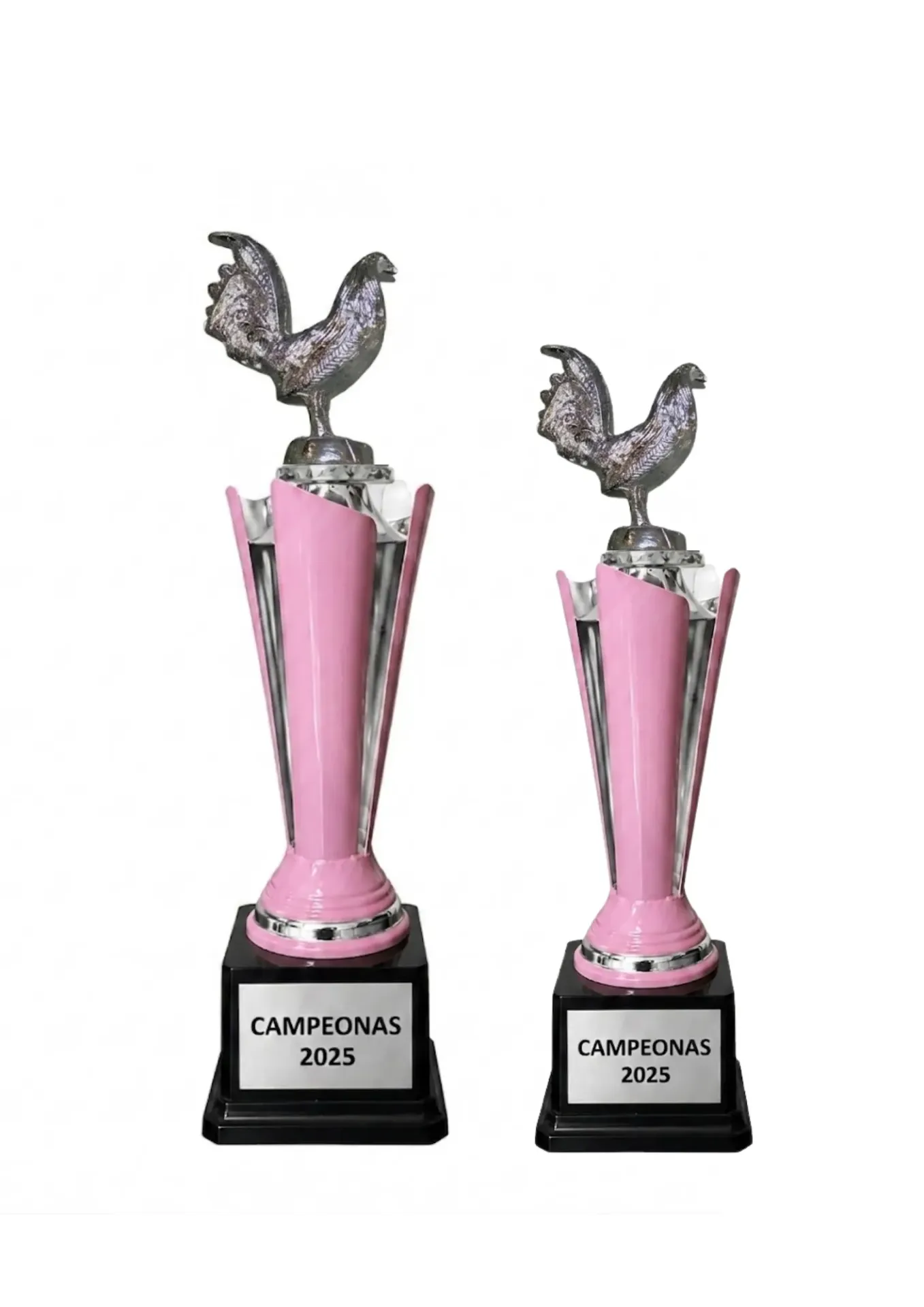 Antorcha Abierta Plata Con Rosa Gallos  Dupla