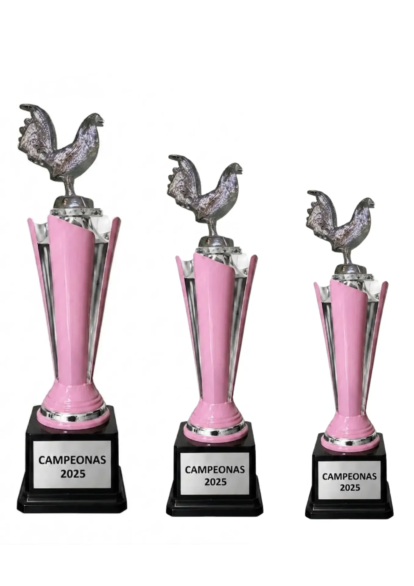 Tercia Antorcha Abierta Plata Con Rosa Gallos