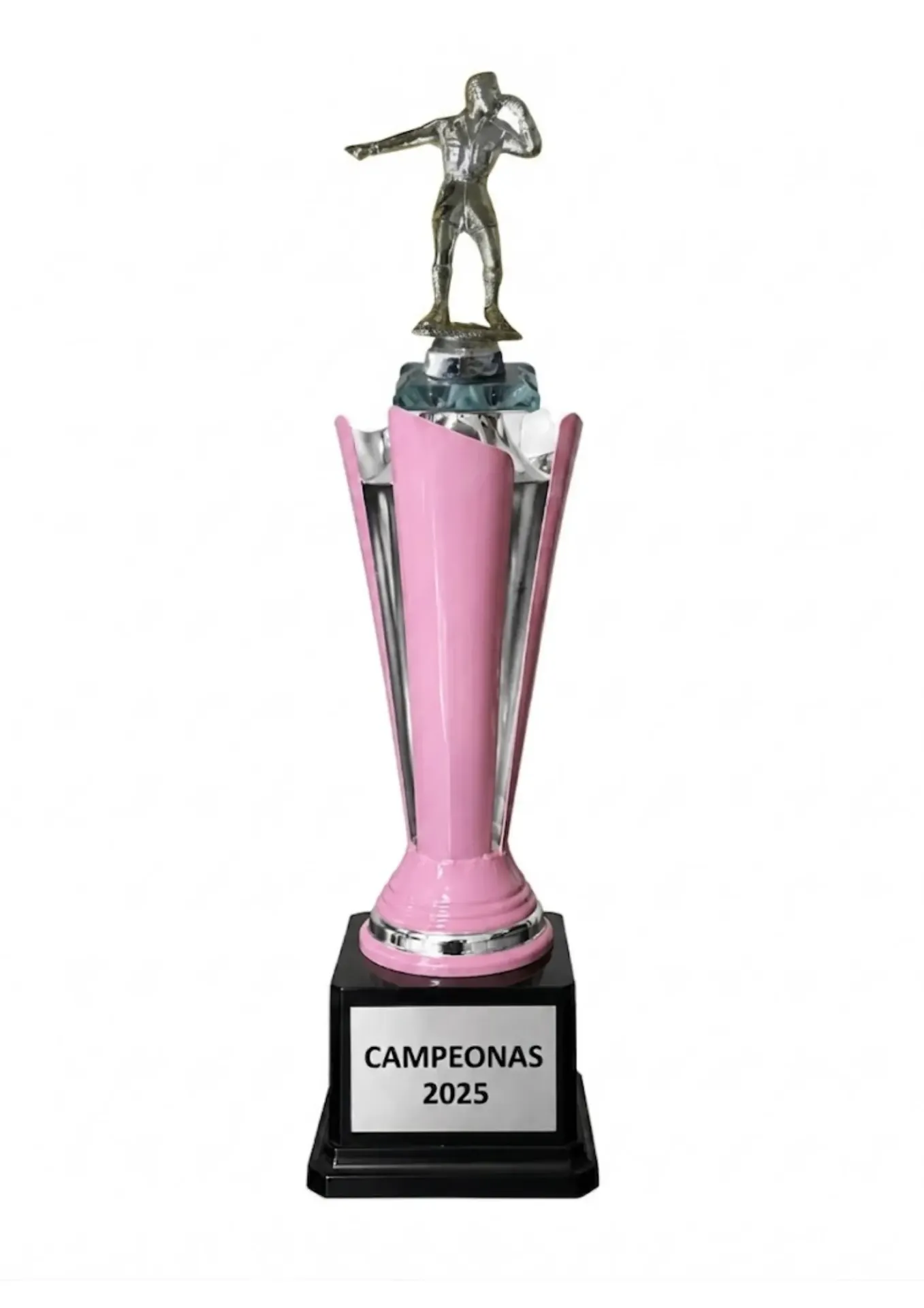 Antorcha Abierta Plata Con Rosa Arbitro/Cantante 65 cm