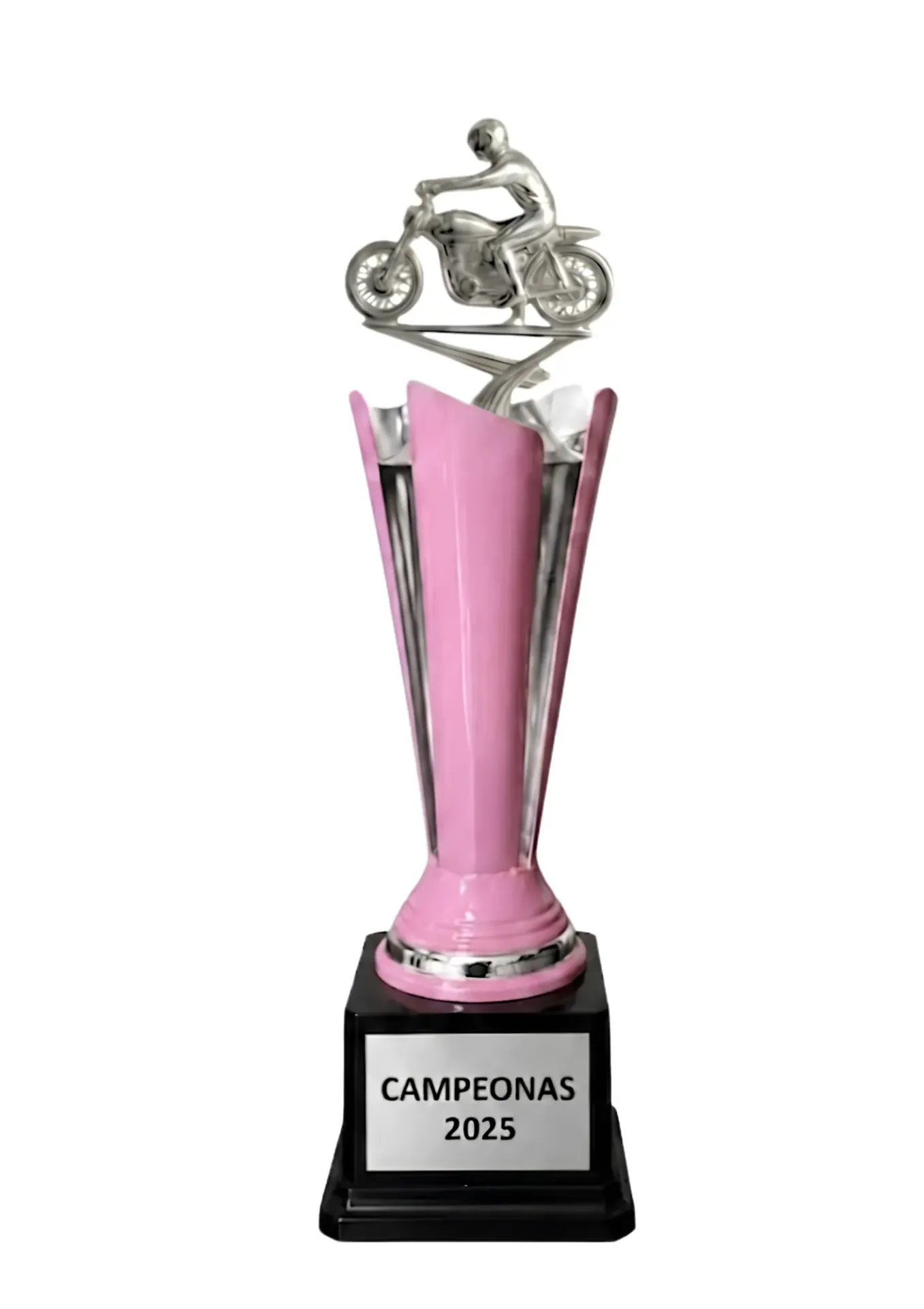 Antorcha Abierta Plata Con Rosa Motos 75 cm