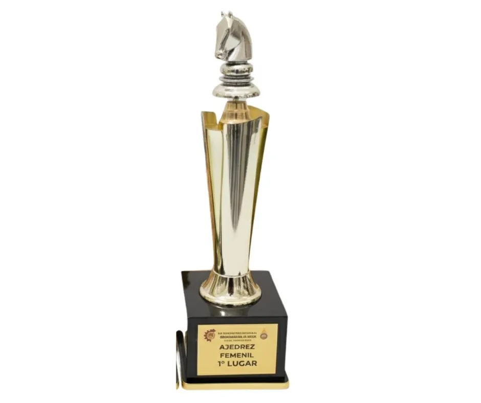 Antorcha Abierta Plata Ajedrez 75 cm