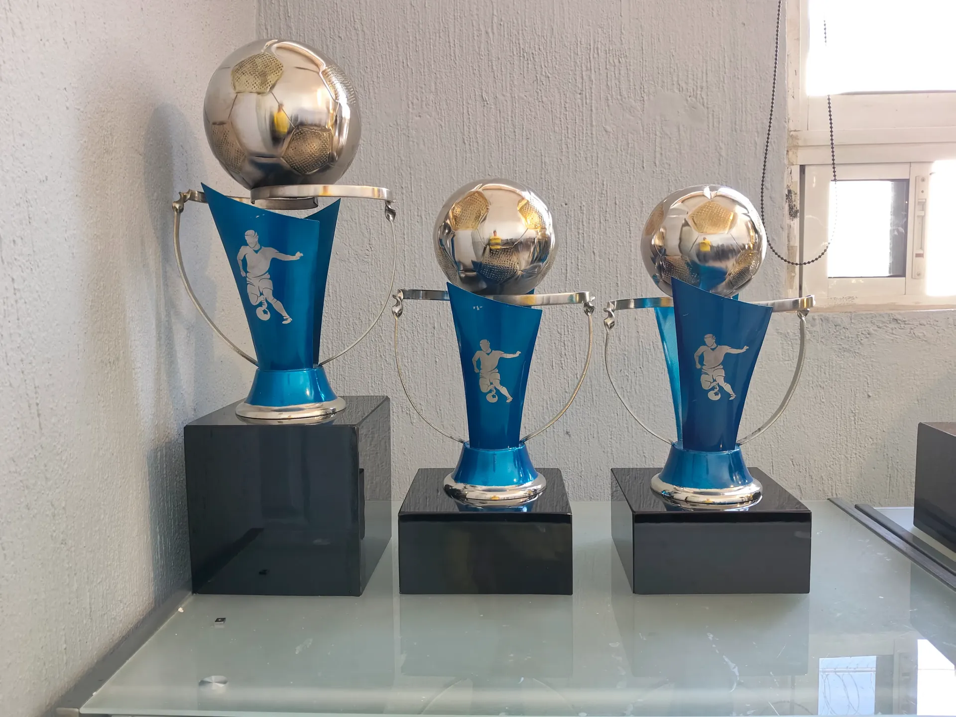 Tercia Antorcha Abierta Azul con Plata Futbol