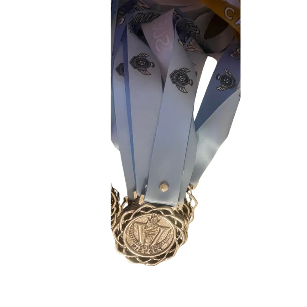 Medalla con liston personalizado Plata