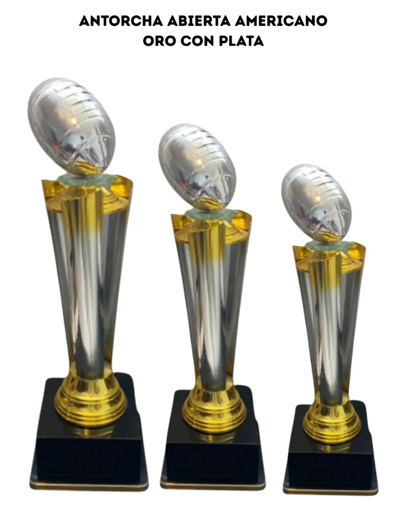 Tercia Antorcha Abierta Oro con Plata Futbol americano