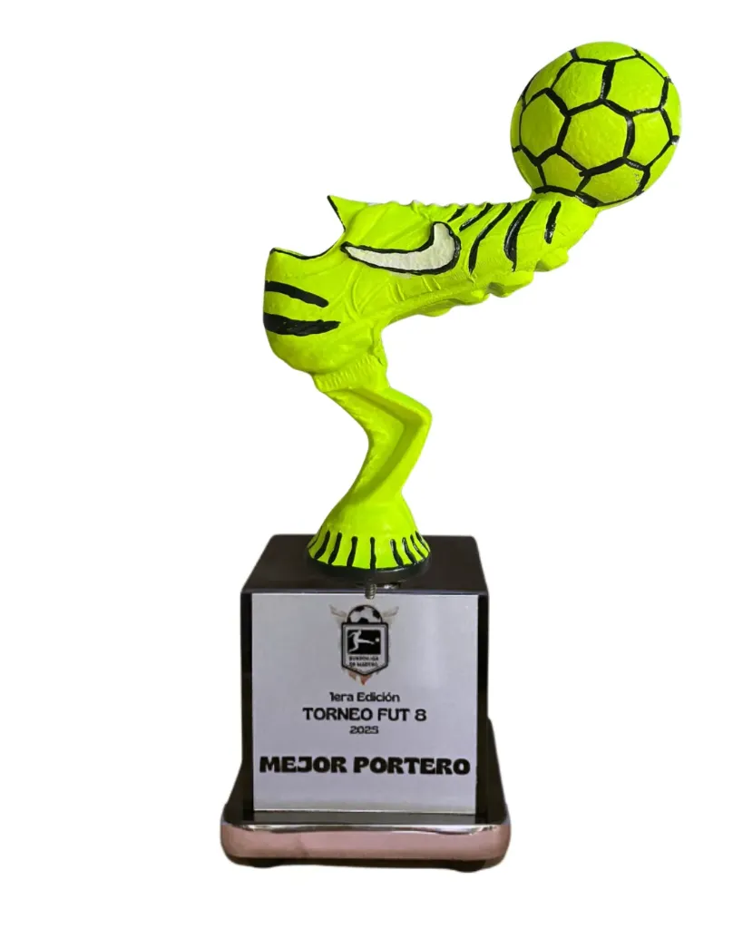 Goleador balon con zapato amarillo Fosforescente caja grande 35 cm
