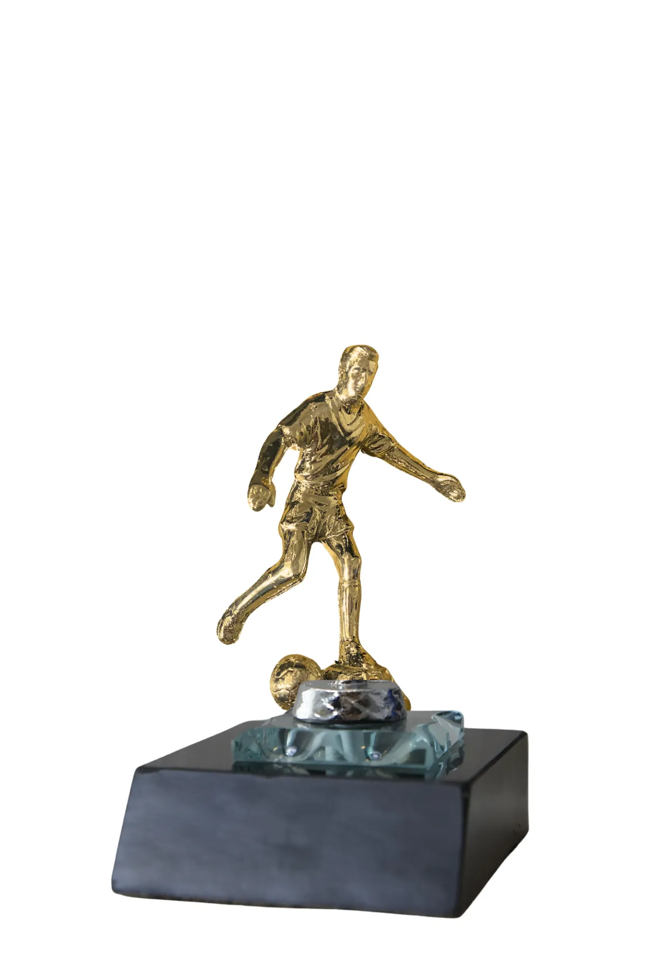Base chica 25 cm  Futbol oro figura 1